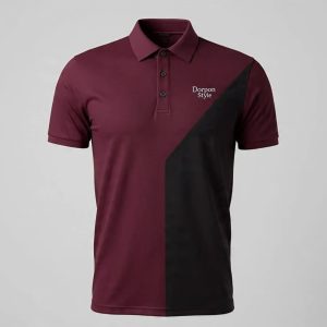 DorponStyle DS Polo Shirt - Maroon Black Combo | Premium Cotton Pique | M-2XL