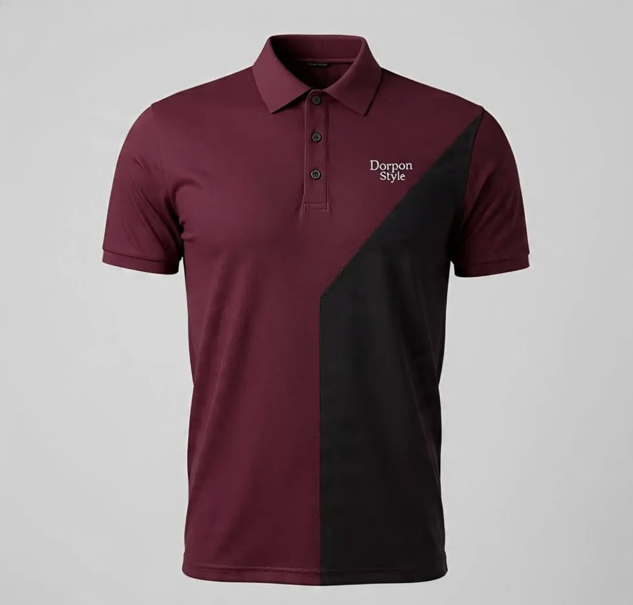 DorponStyle DS Polo Shirt - Maroon Black Combo | Premium Cotton Pique | M-2XL