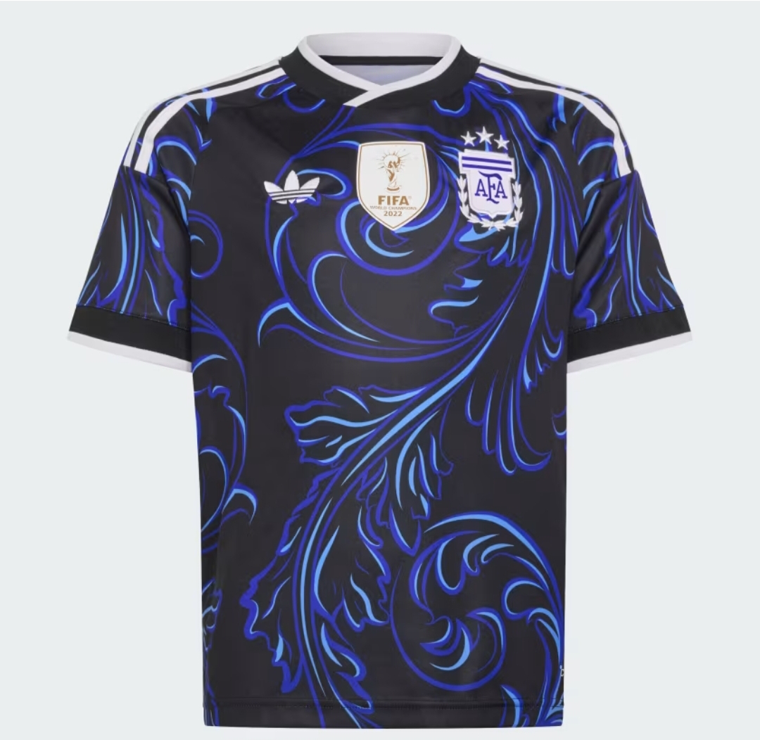 Argentina 2026 Away Football Jersey - Black Electric Blue | Player Version | DorponStyle